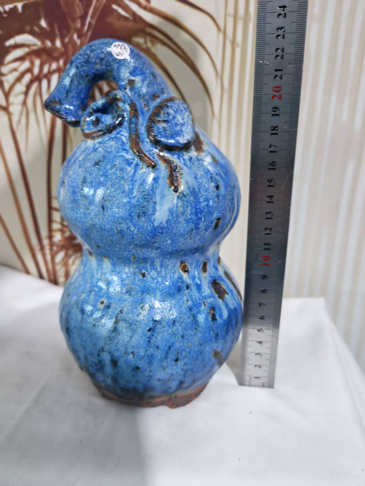 333蓝葫芦陶艺福禄绵绵陶器摆件