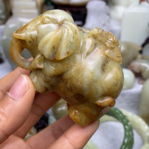 和田玉未镶嵌挂件把件摆件