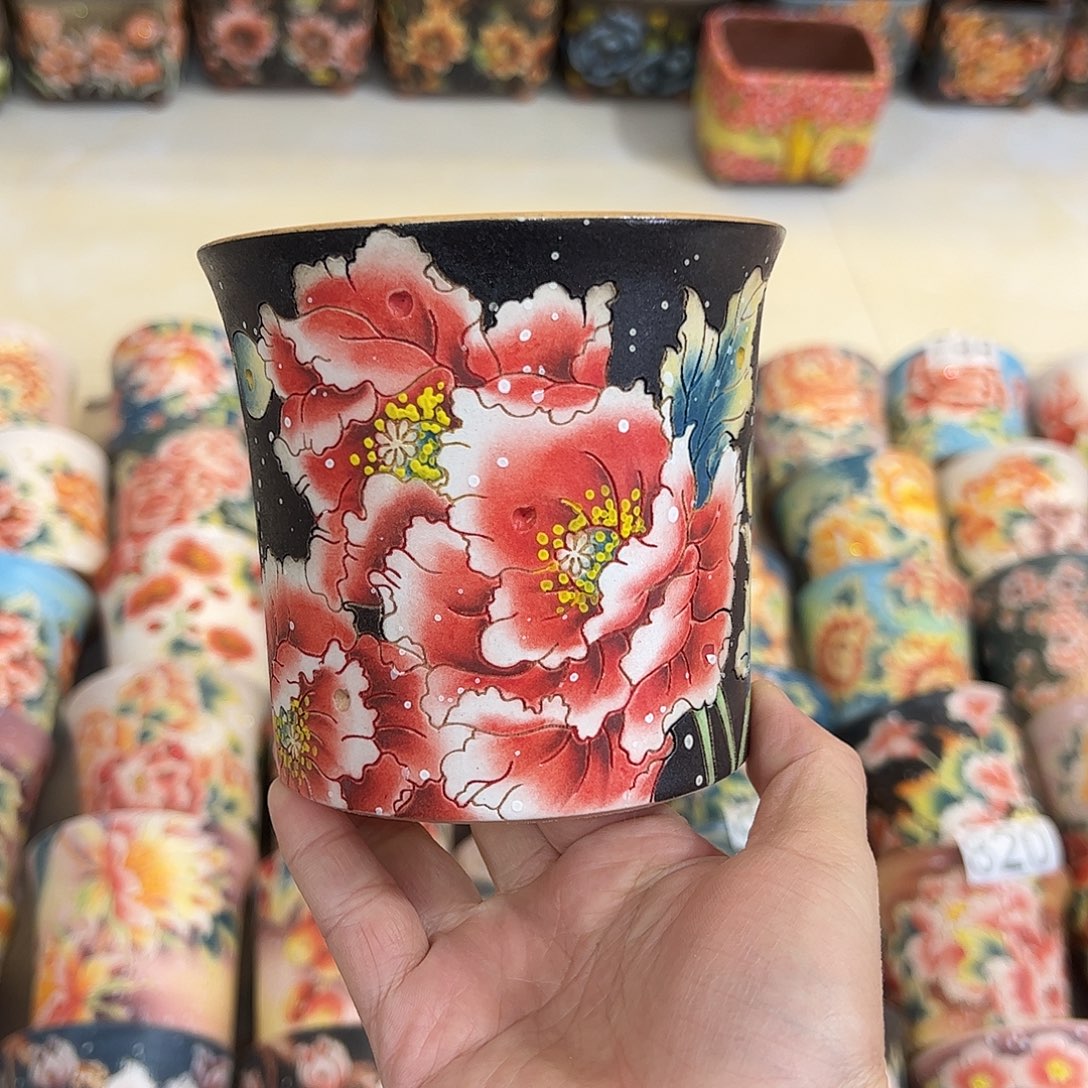 景德镇炫彩手绘口10.5高10