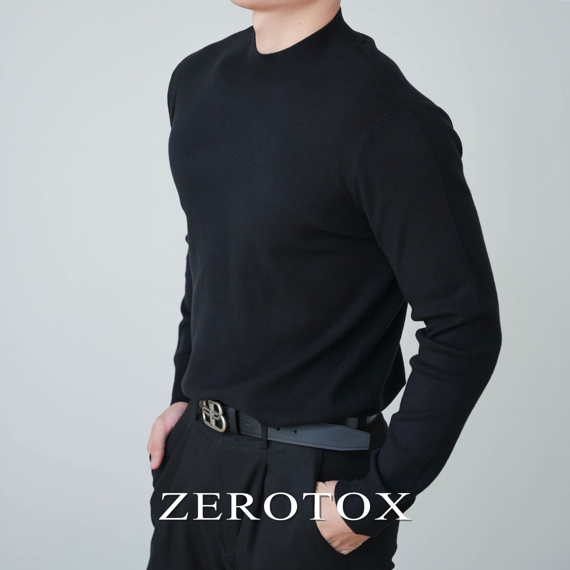 小高领秋冬保暖百搭 莫代尔亲肤舒适修身休闲毛衣男士羊毛针织衫