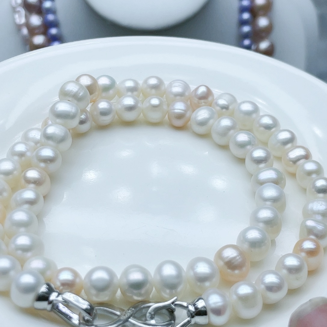 淡水珍珠颈饰钛钢