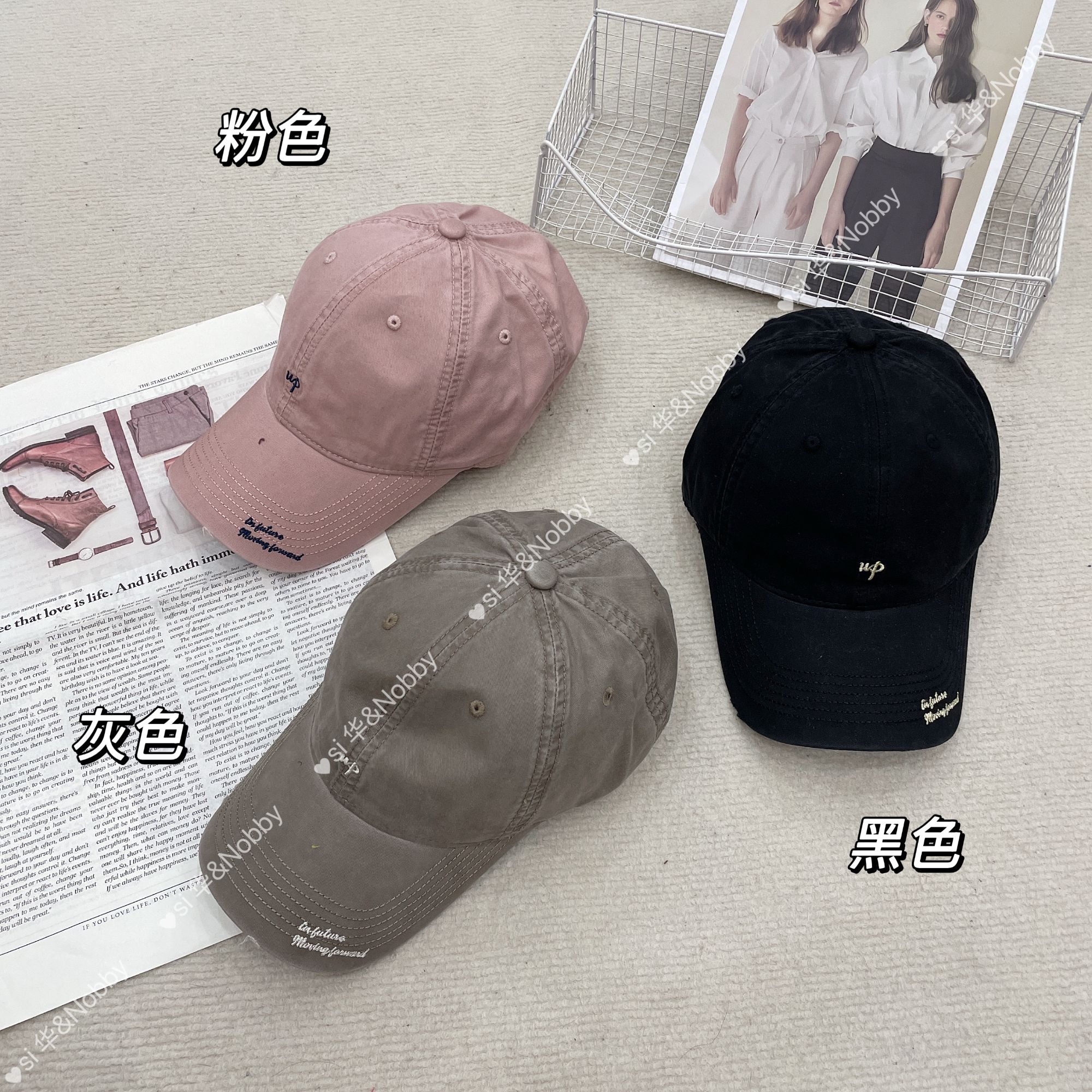 【Si&华严选】韩版美式复古可调节棒球帽深顶显脸小鸭舌帽子F801