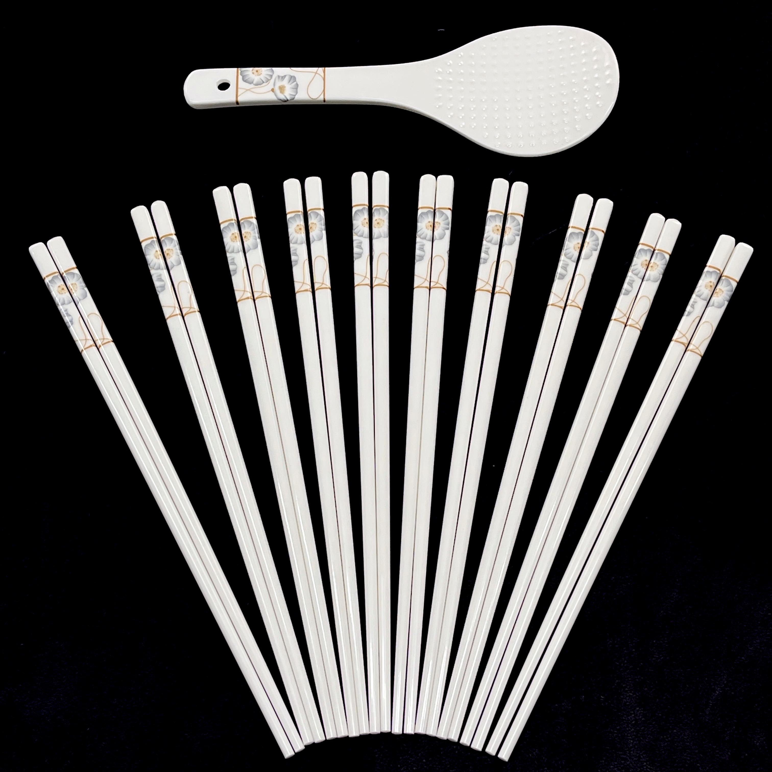 岁月静好陶瓷筷子10双送陶瓷饭铲家用易清洁破损丢件联系客服补发