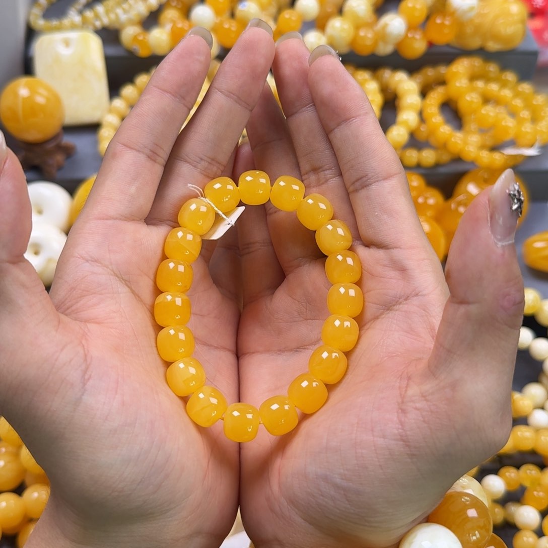 琥珀珠宝奇石未镶嵌同料12mm