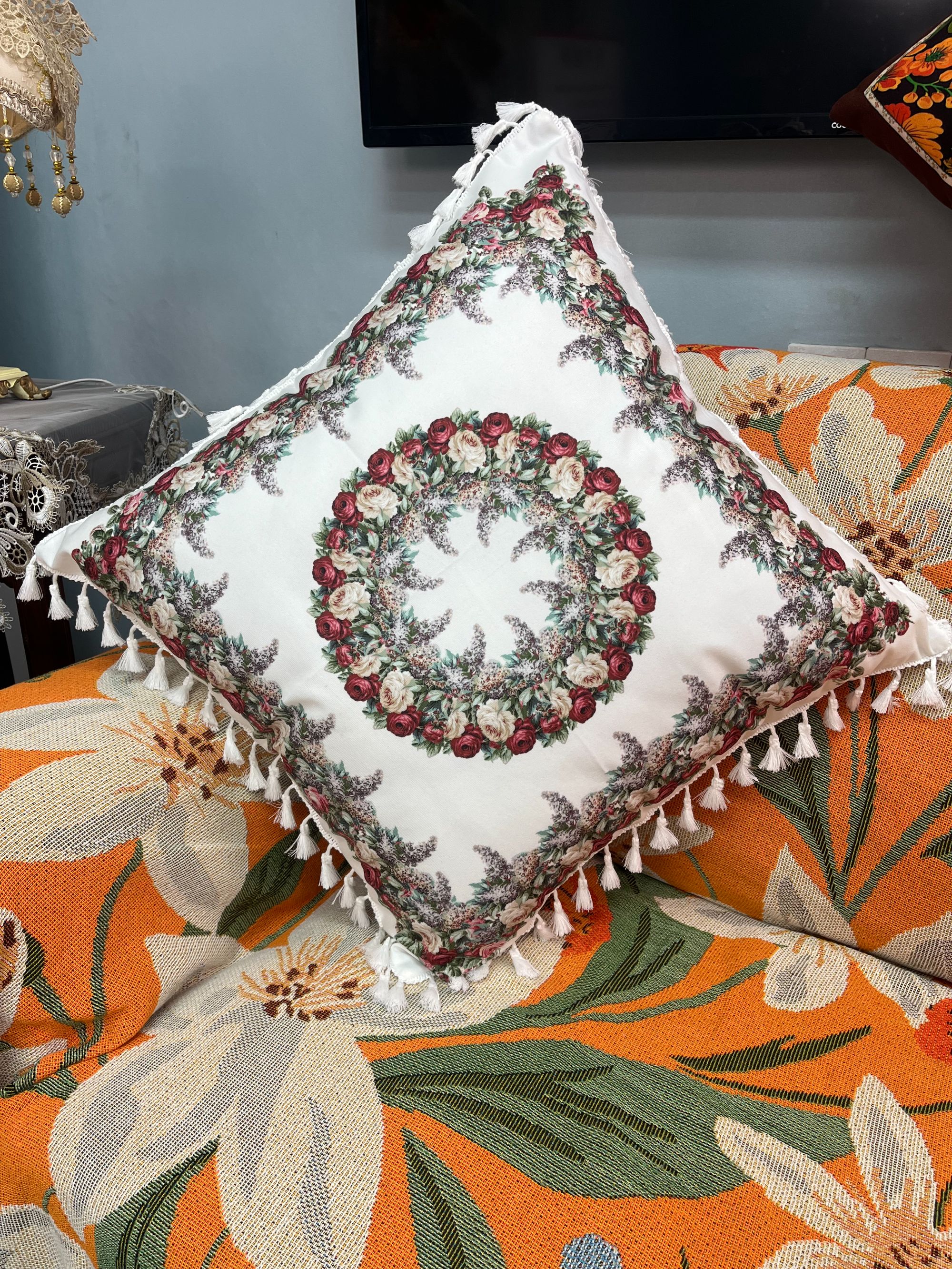 民族风【50*50cm】法式天鹅绒浪漫轻奢高级感卧室抱枕沙发靠枕套