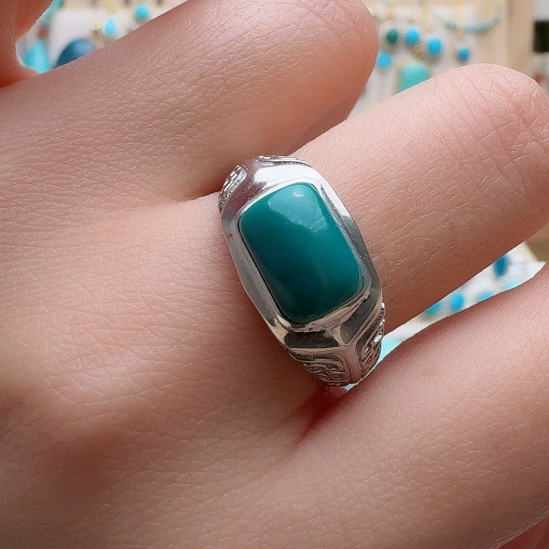 绿松石珠宝奇石银S925镶嵌