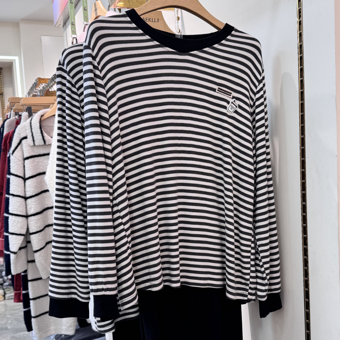 条纹情侣款家居服