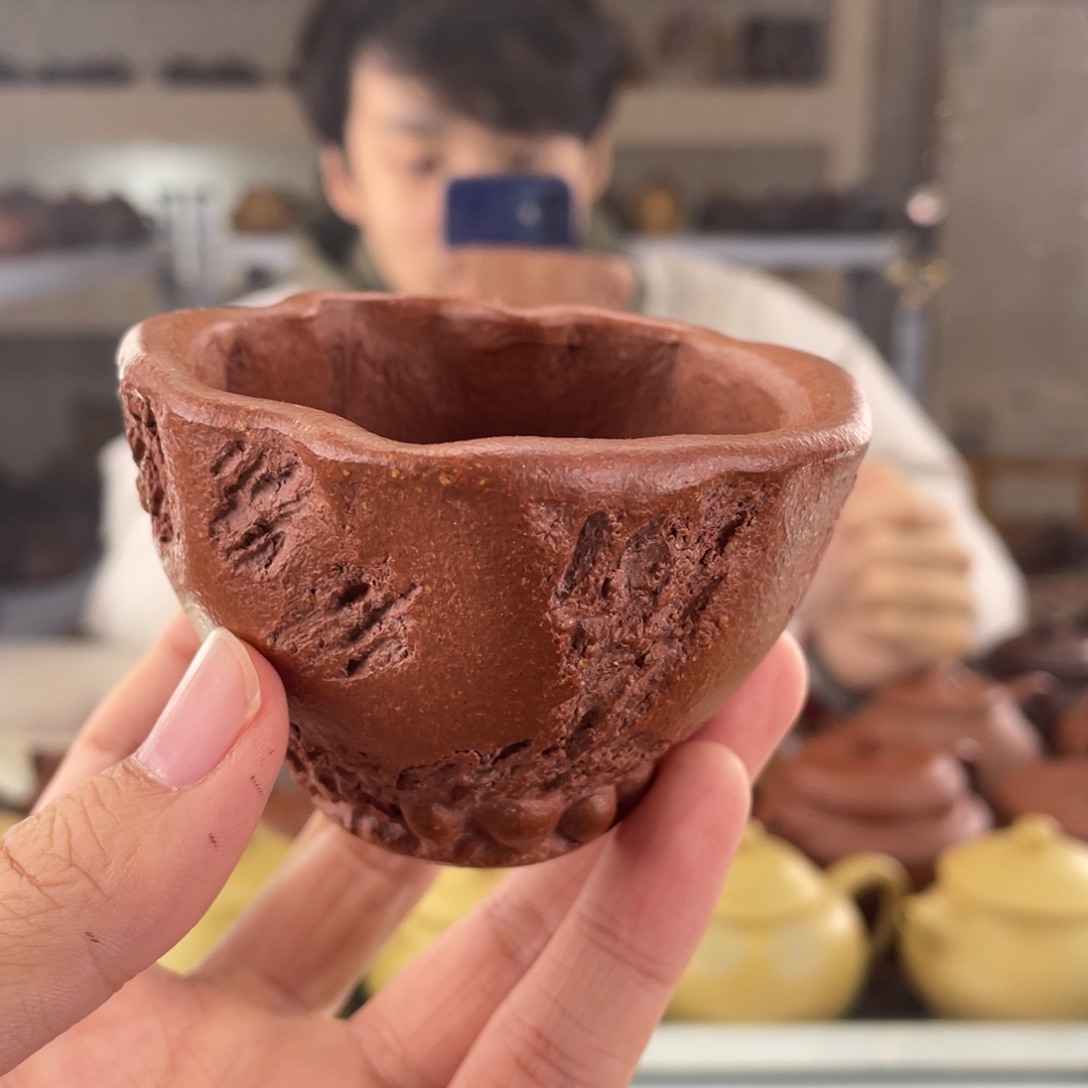 紫砂茶壶80cc红降坡此处