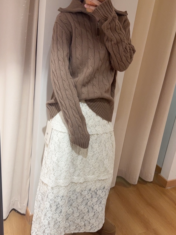 【1989uu】加绒蕾丝半裙