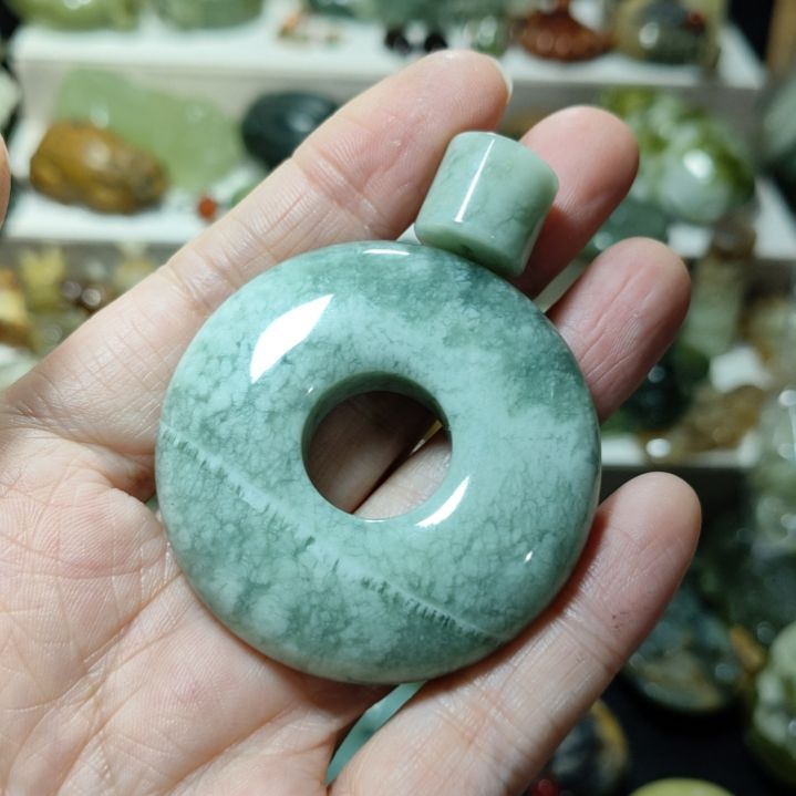 岫玉微瑕平安扣未镶嵌