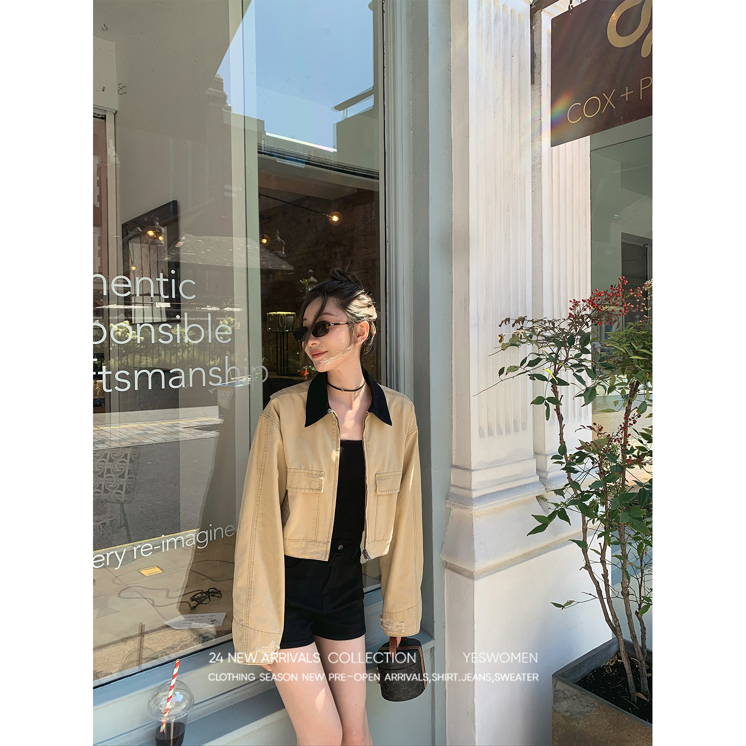 YESWOMEN【DA】复古收藏家·美式休闲伐木风外套撞色领XY1047A3856