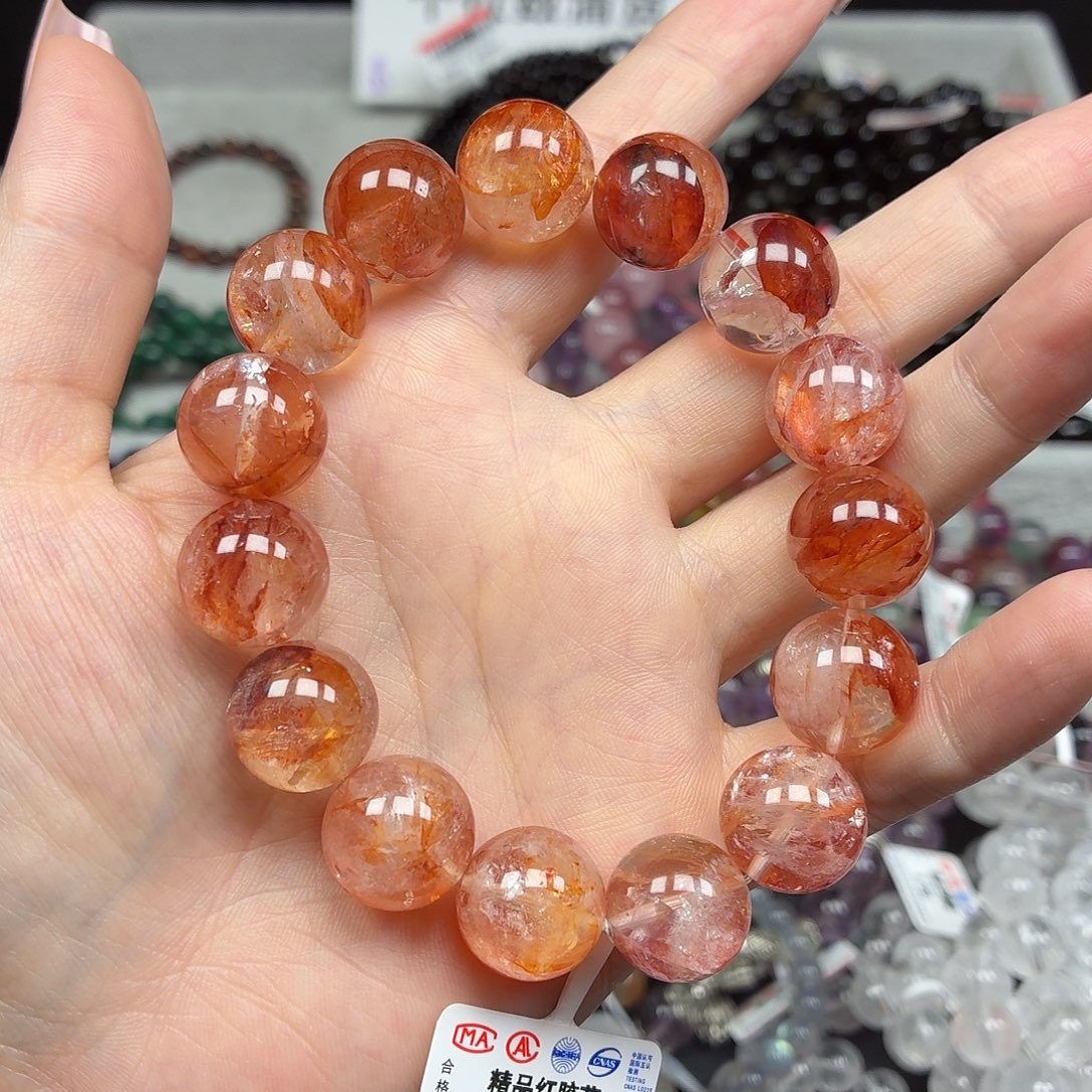 未镶嵌水晶手串卡14精品红胶花51