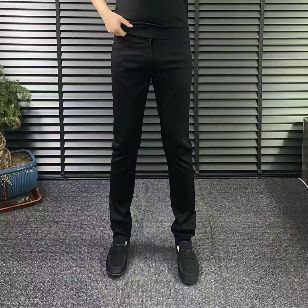 夏季凉感黑色薄款莱赛尔修身牛仔裤6910
