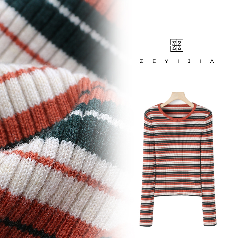 171【ZEYIJIA】毛针织衫时尚长袖针织修身型女装显瘦秋季SS-25125