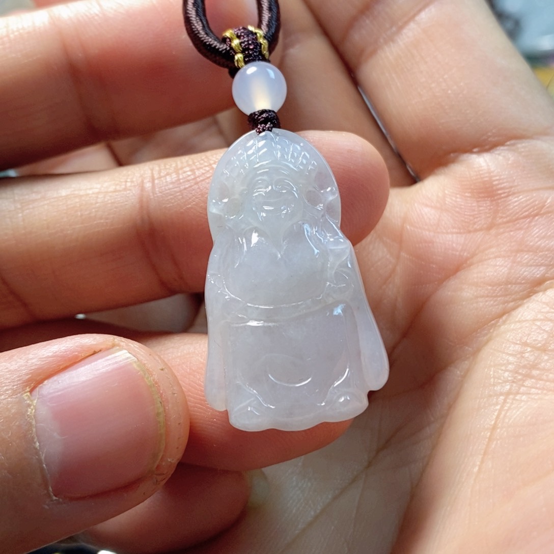 翡翠吊坠(不含链)未镶嵌缅甸翡翠A货财爷