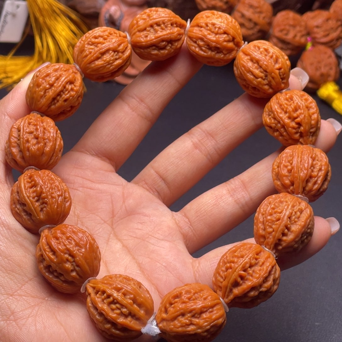 文玩核桃手串小粗筋八棱