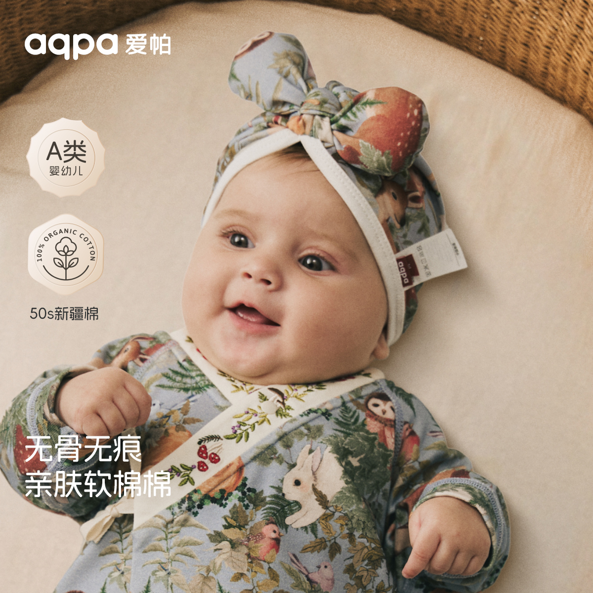 【林深时见鹿】aqpa爱帕宝宝儿童春秋胎帽新品婴幼儿帽子