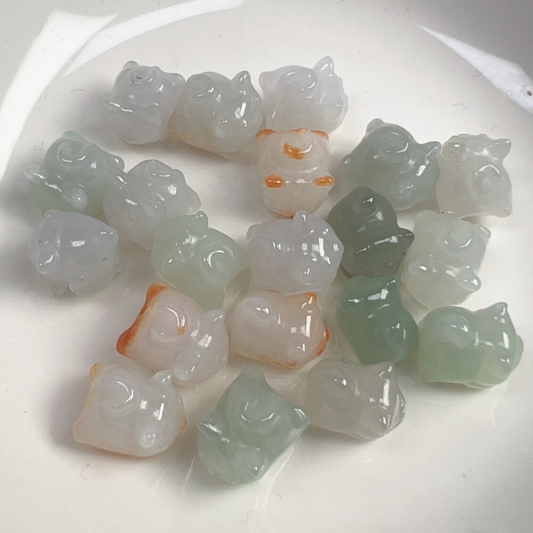 翡翠散珠翡翠趴趴猫一个可挑