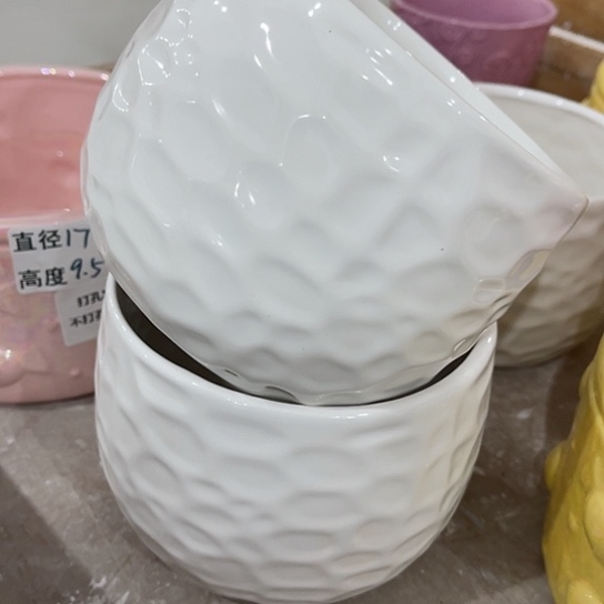 多肉绿植陶瓷花盆9.9包邮，有孔