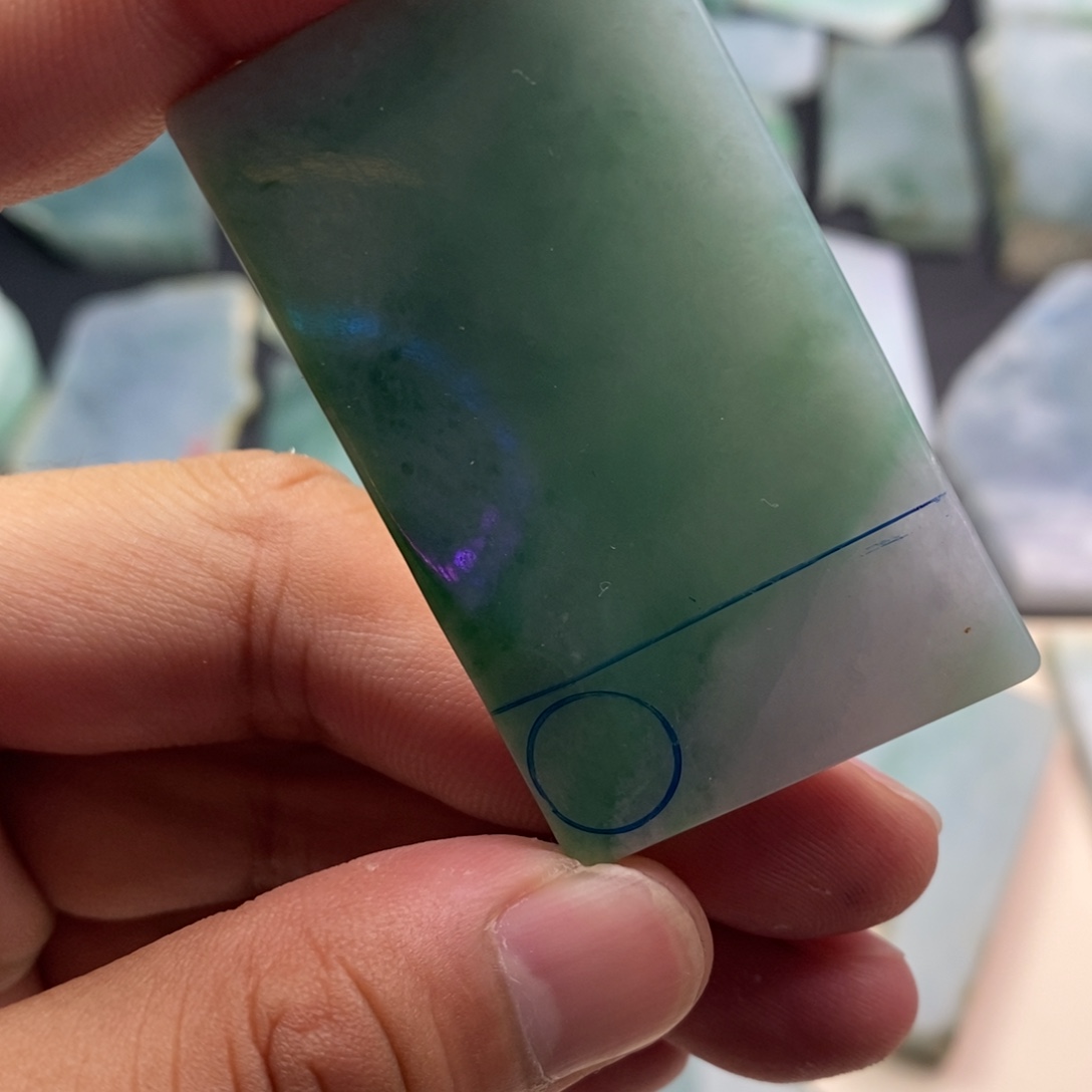 定制翡翠未镶嵌满色无事牌包工包料