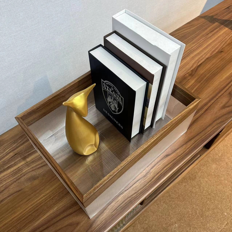 【泽木家居】北美黑胡桃木轻奢置物架客厅阳台北欧亚克力收纳筐家用