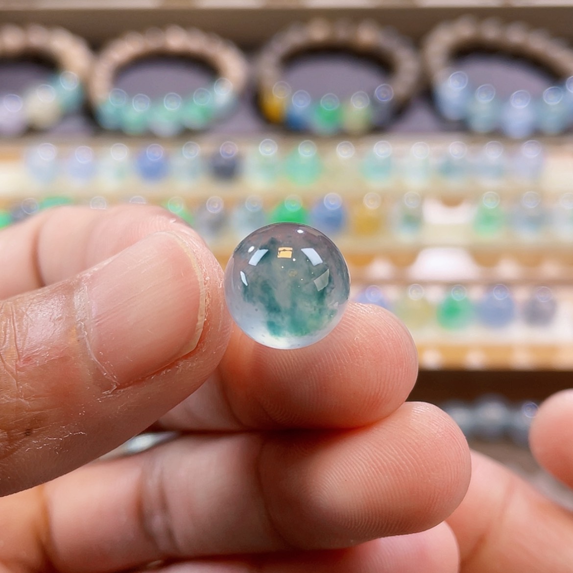 【闪购商品】未镶嵌手链翡翠卡12.5木纳蓝