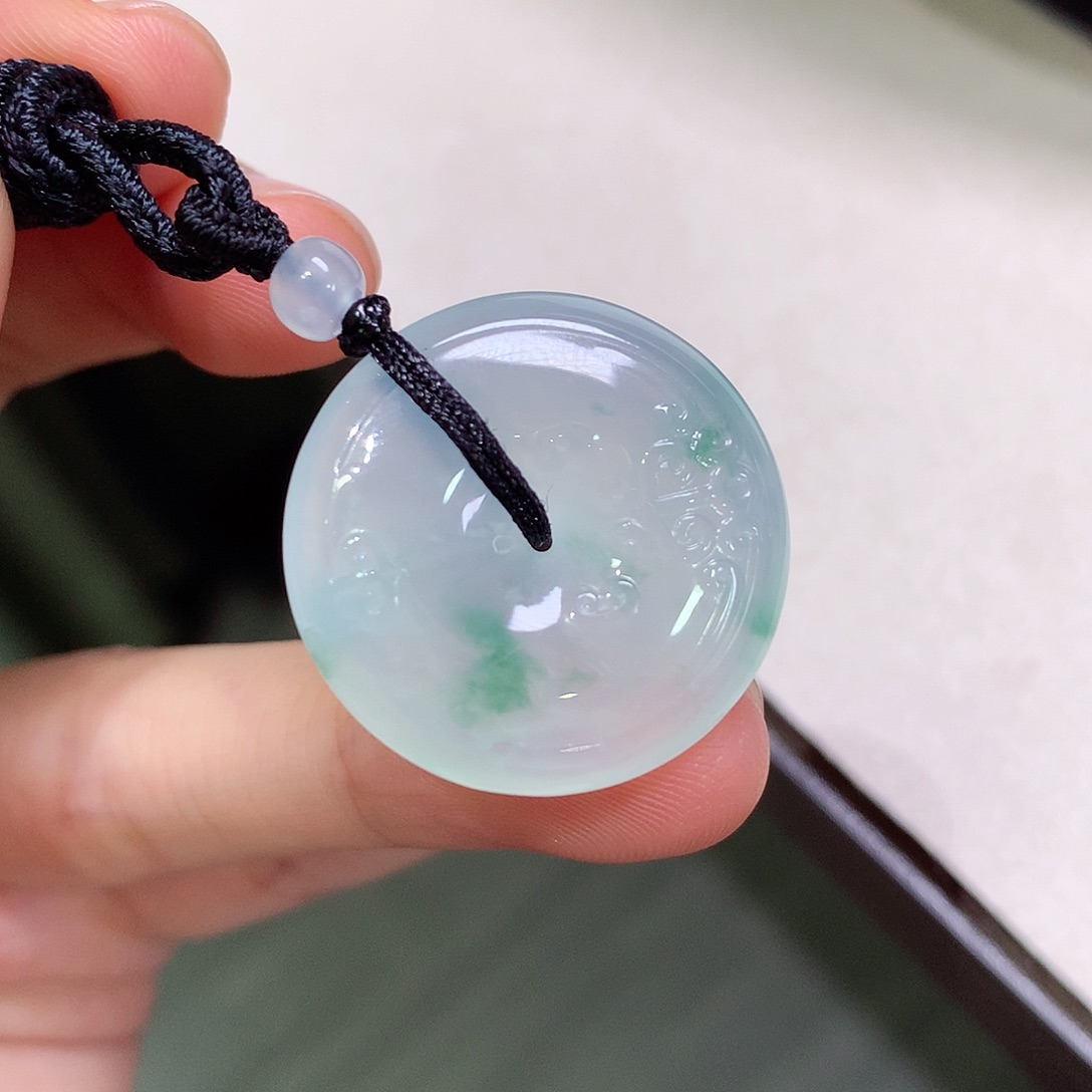 翡翠未镶嵌颈饰复古扣