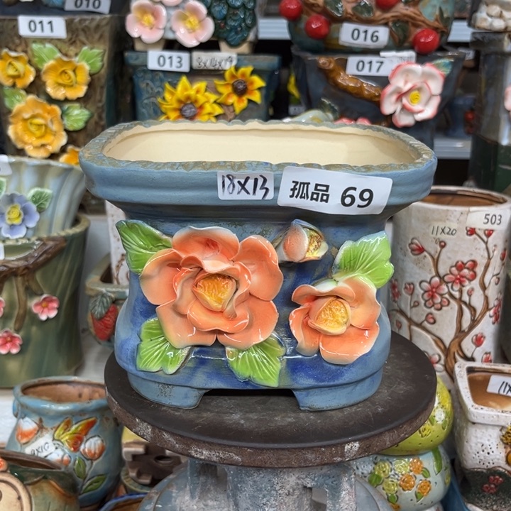 紫砂花盆粗陶材质多肉花盆