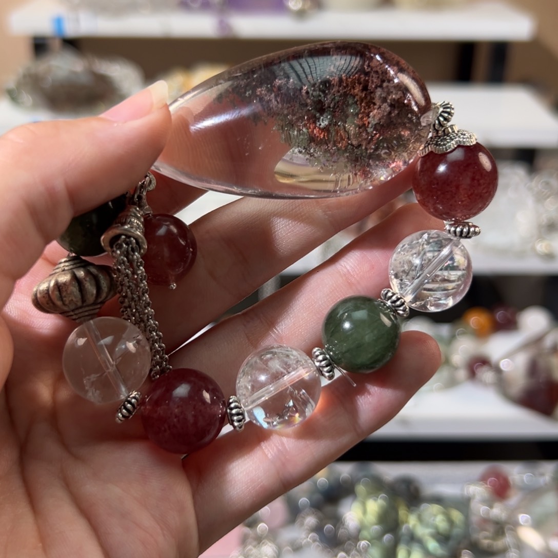水晶手链合金彩**翩手串