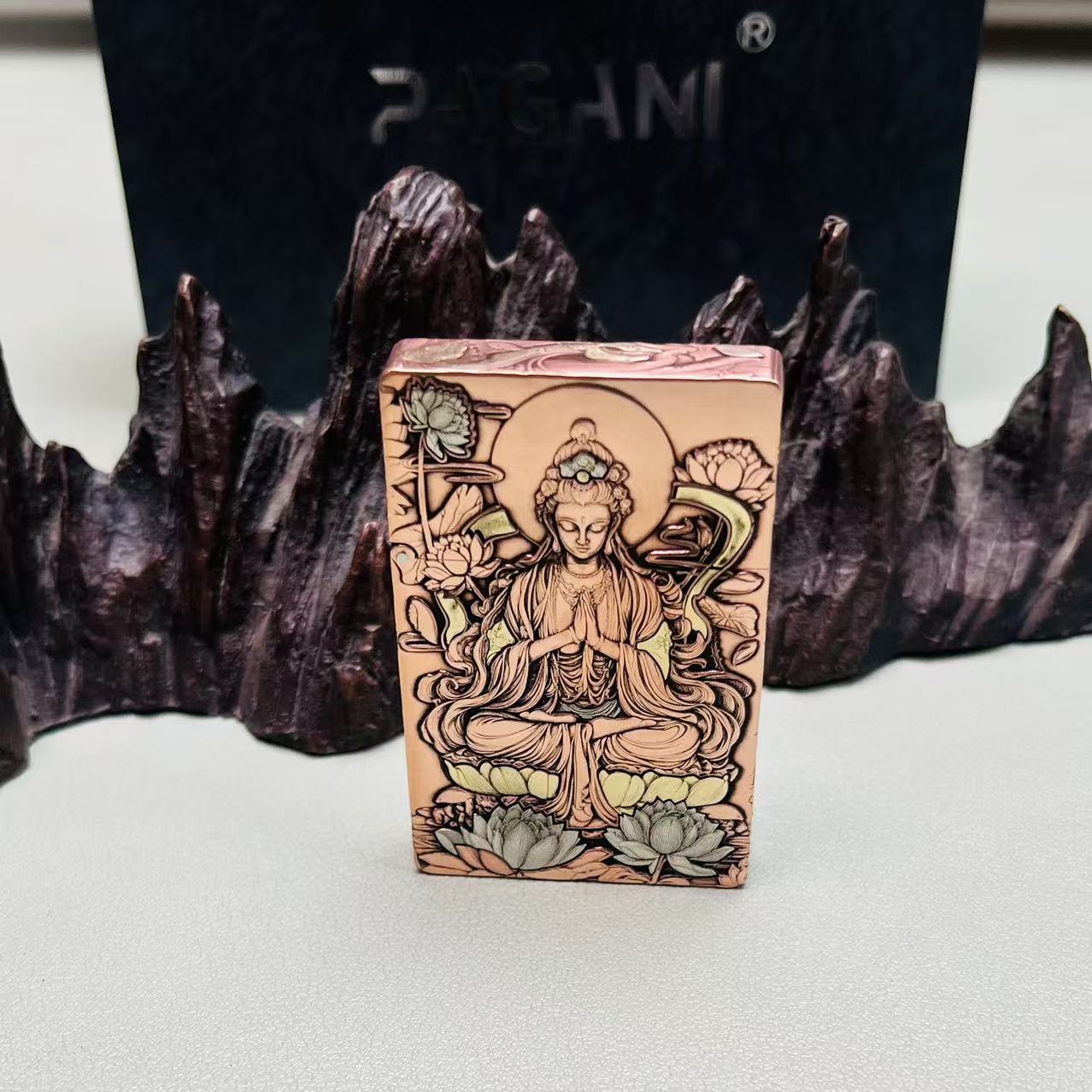 帕伽尼  紫铜  五面观音 白铜镶嵌  3500  打火机