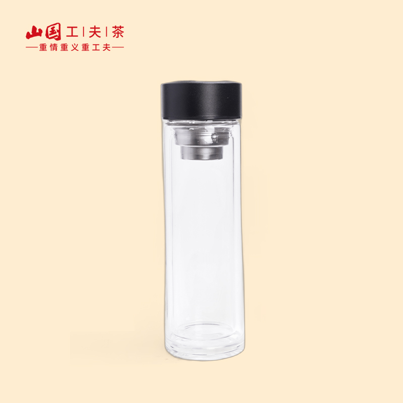 山国工夫茶&方为水晶双层玻璃杯茶杯