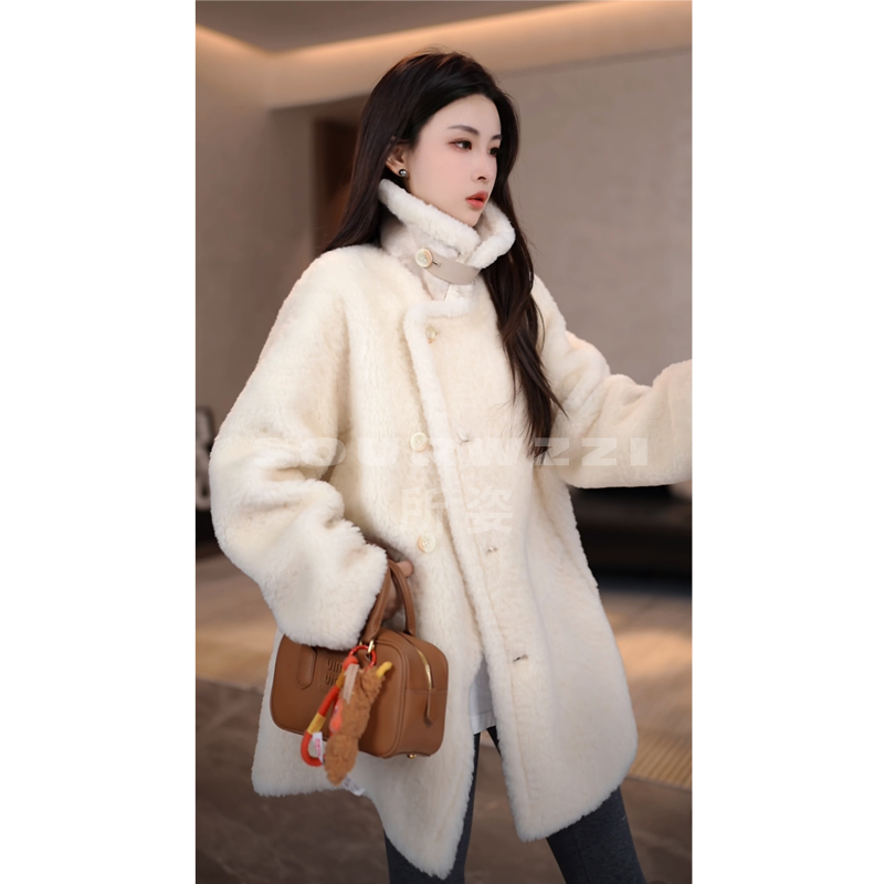 SOURWZZI/所姿新款设计师加厚休闲女士羊毛外套SZ-25550