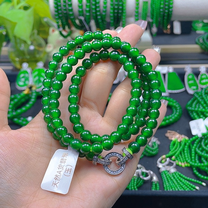 翡翠颈饰未镶嵌帕*圆珠项链7