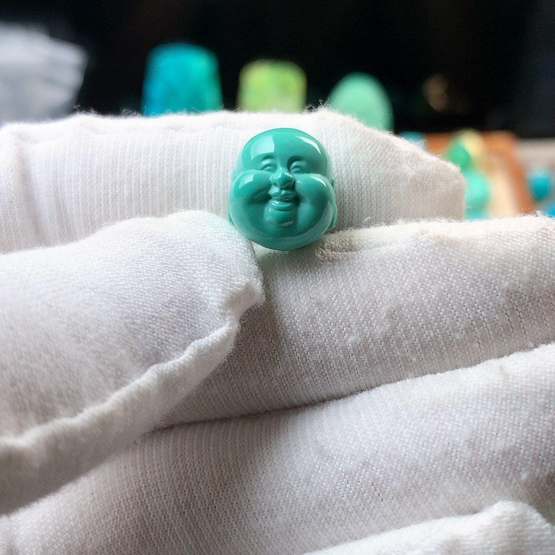 湖北原矿12mm弥勒佛头珠子