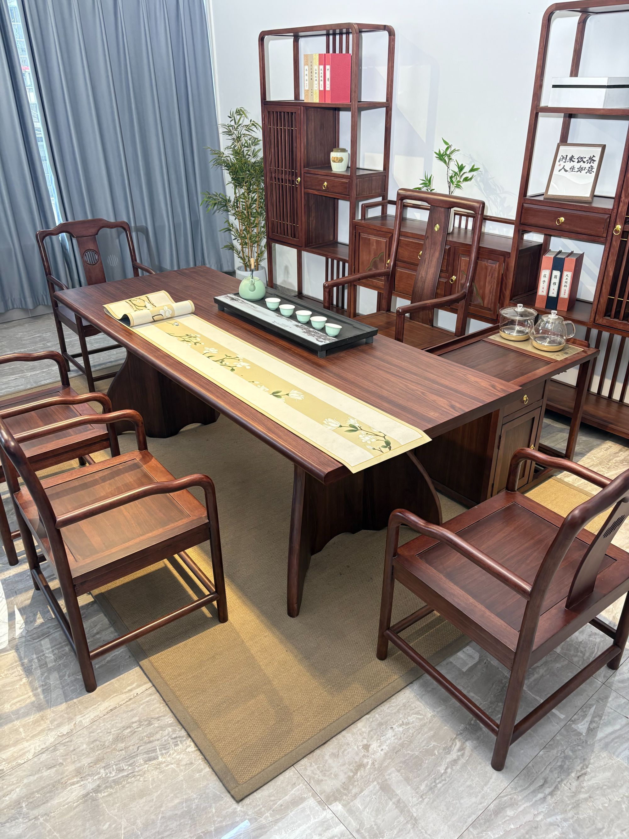 【差价定金链接】新中式茶桌简约禅意茶桌椅书房家用泡茶桌
