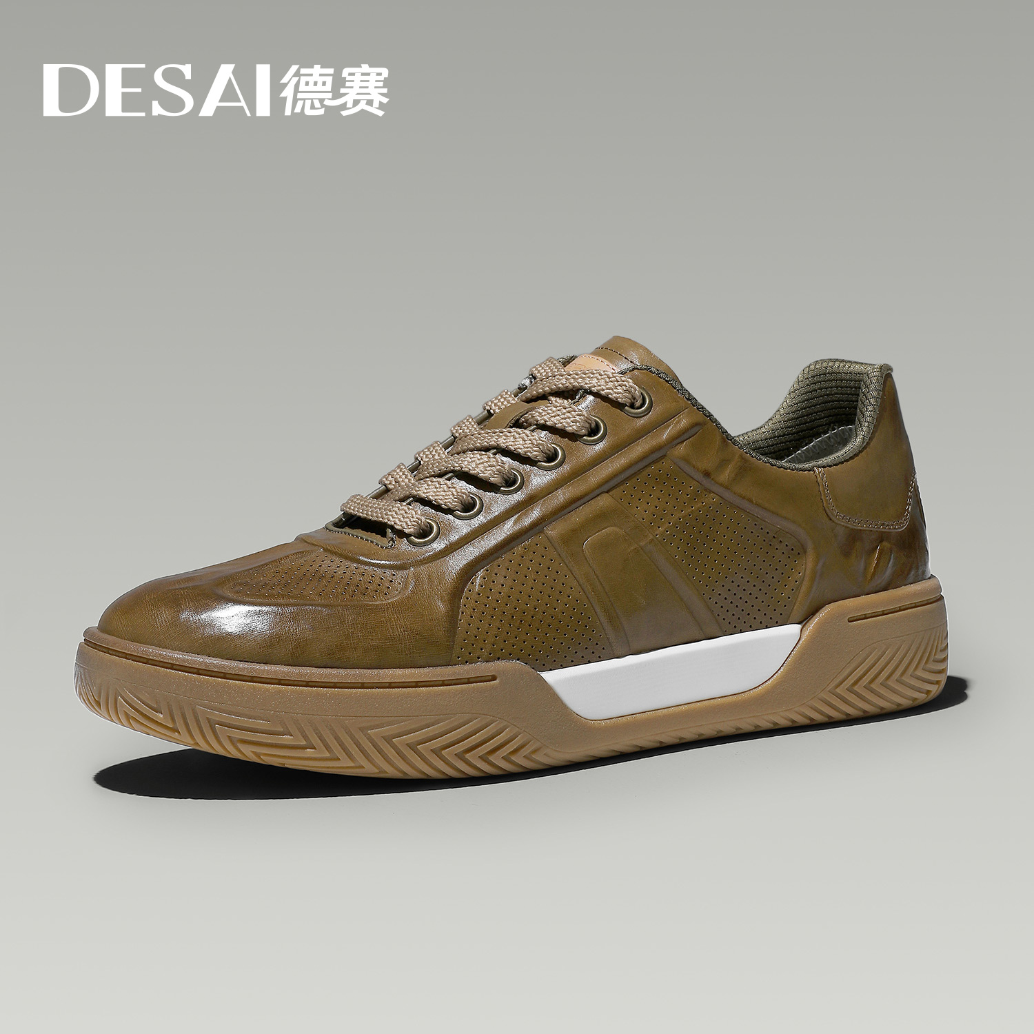 德赛春季新款厚底休闲鞋运动百搭时尚潮流透气百搭潮鞋男鞋2.18D