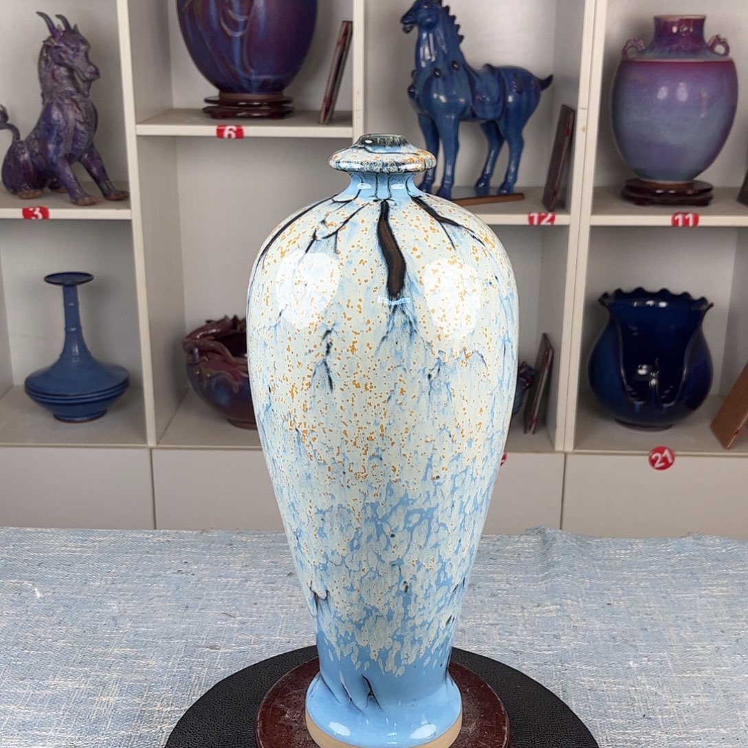 瓷片梅瓶39公分左右珍品