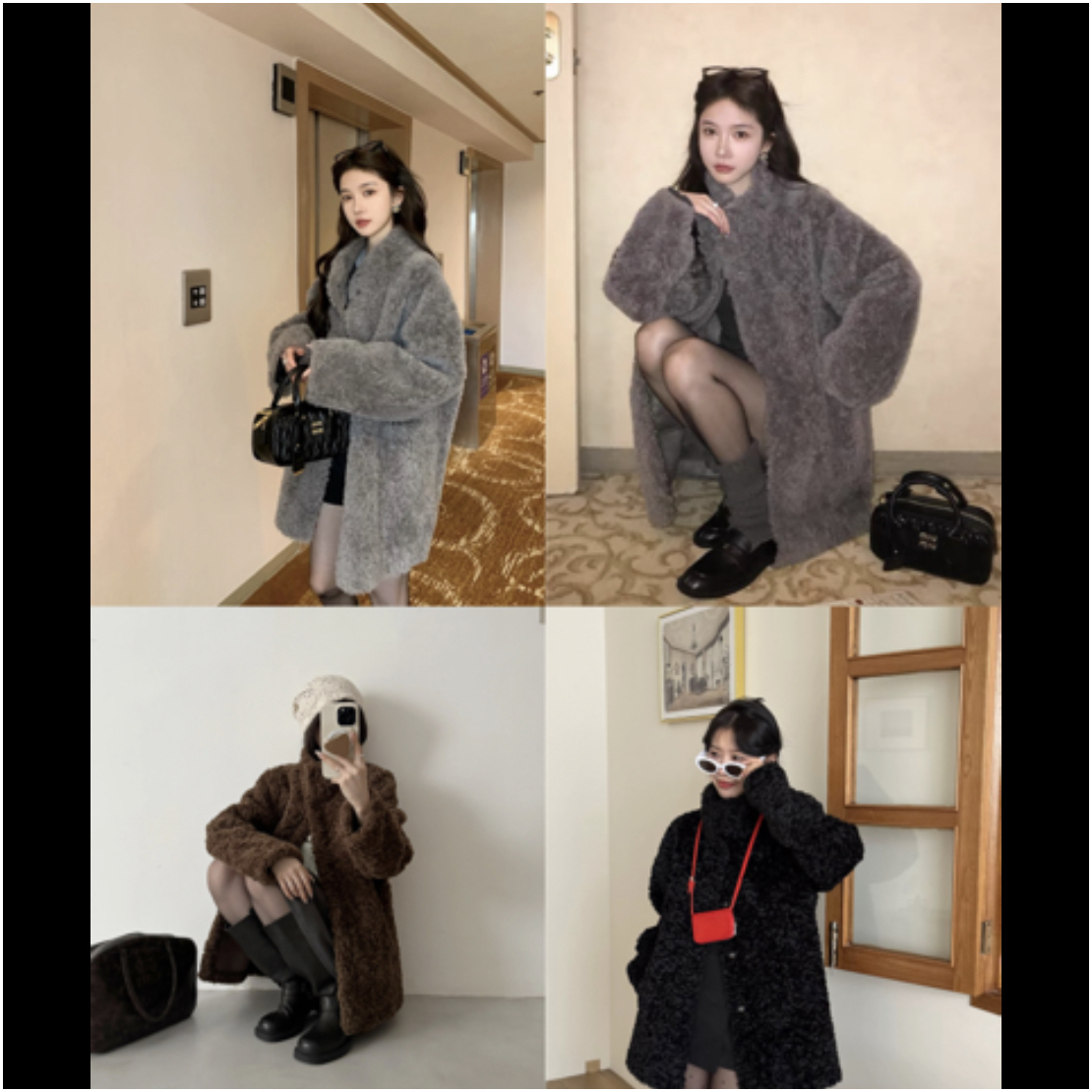 富人区韩版皮毛一体外套女冬季加厚仿羊羔毛毛绒中长款慵懒风保暖
