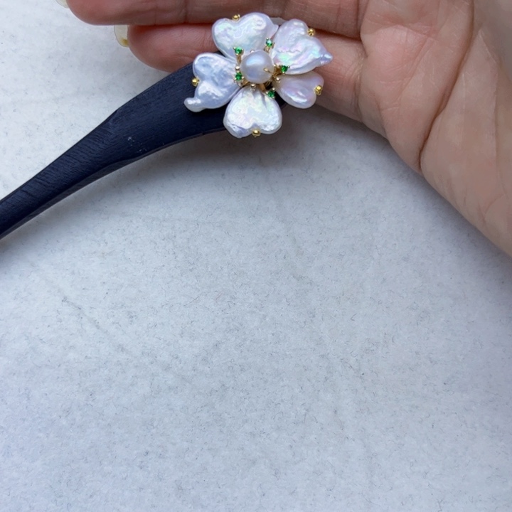 淡水珍珠吊坠银S925镶嵌