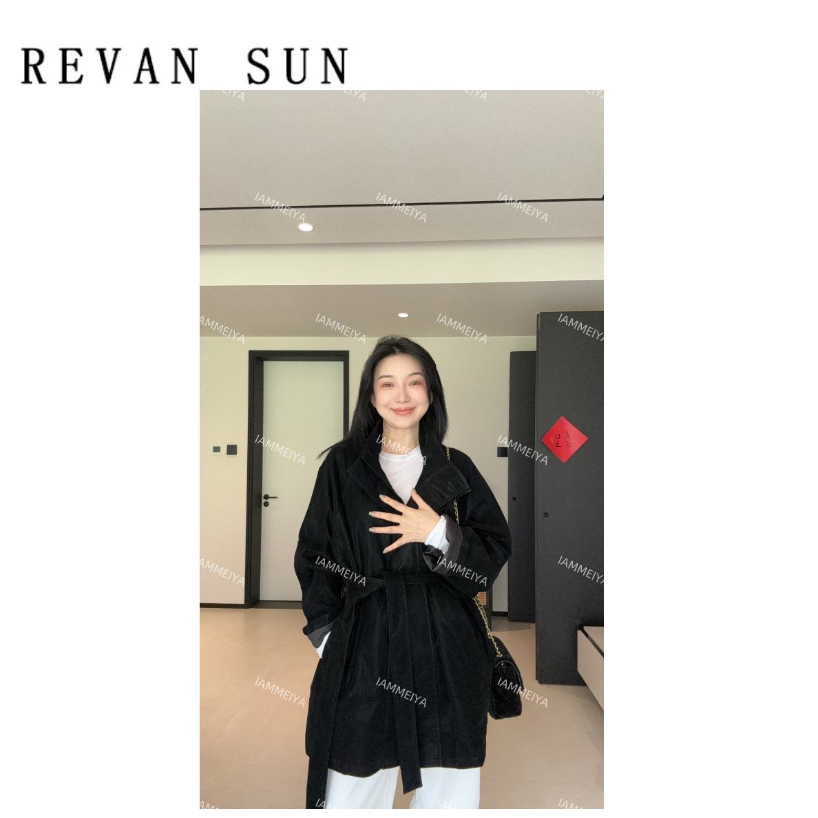 ［REVAN SUN］-大骨架穿搭 琥珀鎏光 立领风衣外套2611