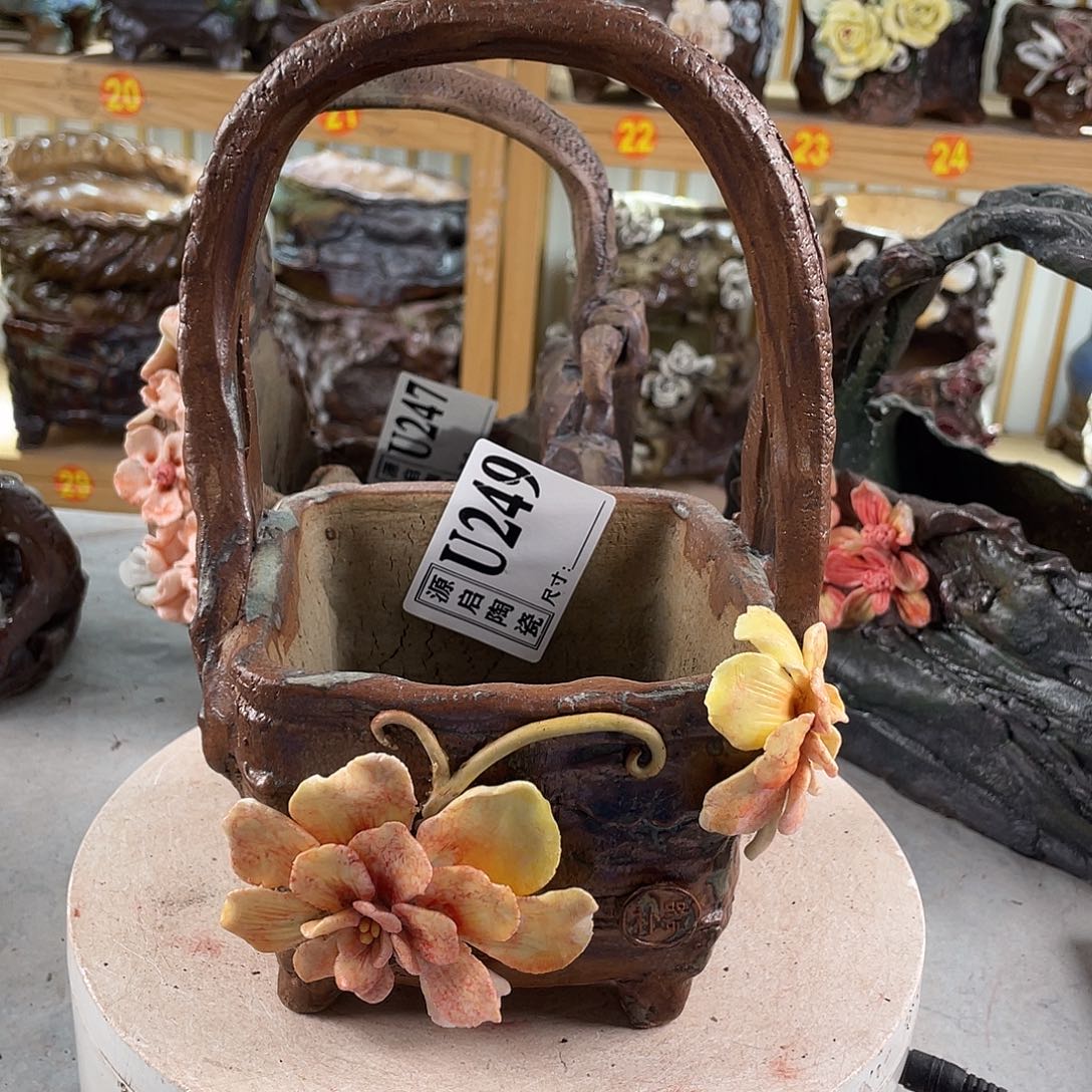 紫砂花盆景德镇陶瓷花盆249