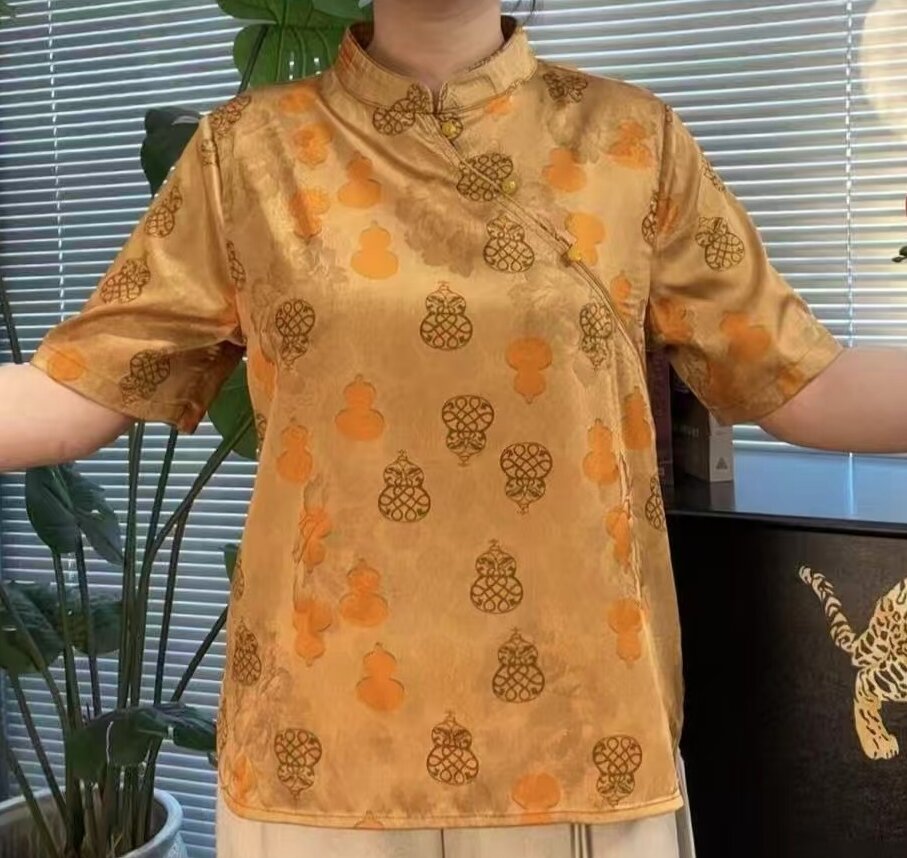 6089新中式国风小立领上衣 葫芦小金刚