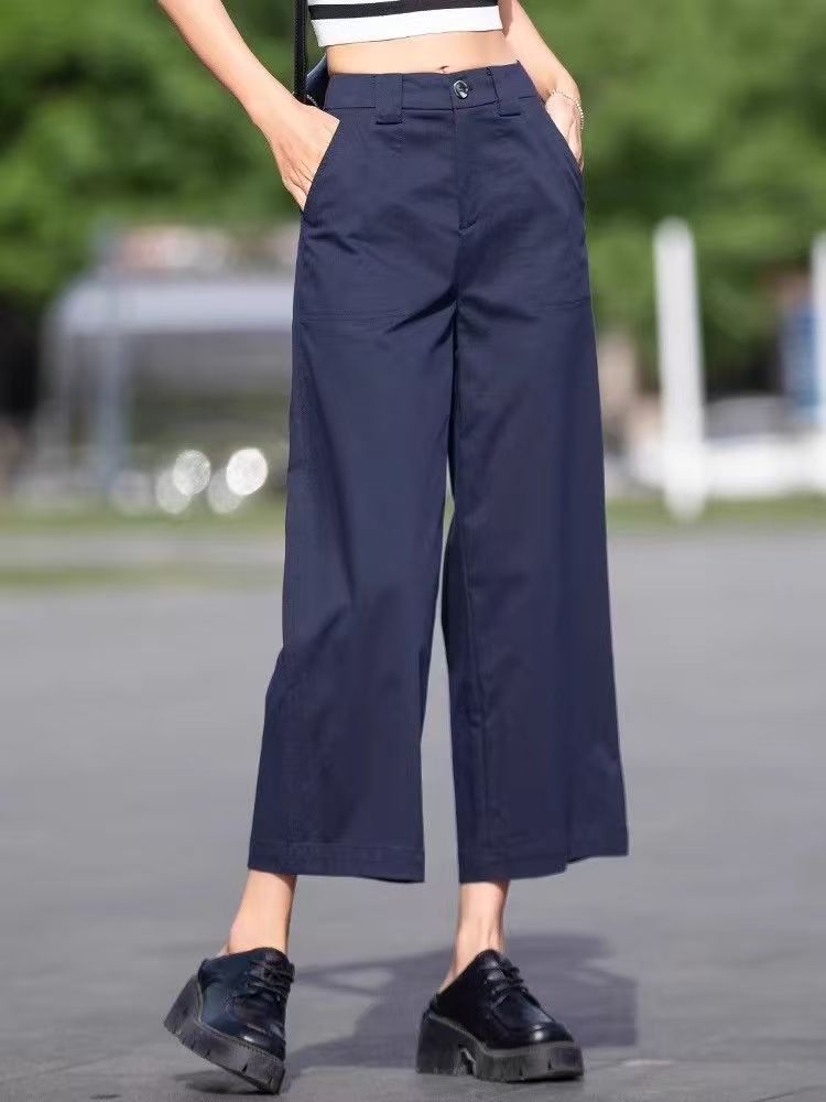 【直播专属      花       】牛仔裤女高腰吊带显瘦阔腿拖地裤子