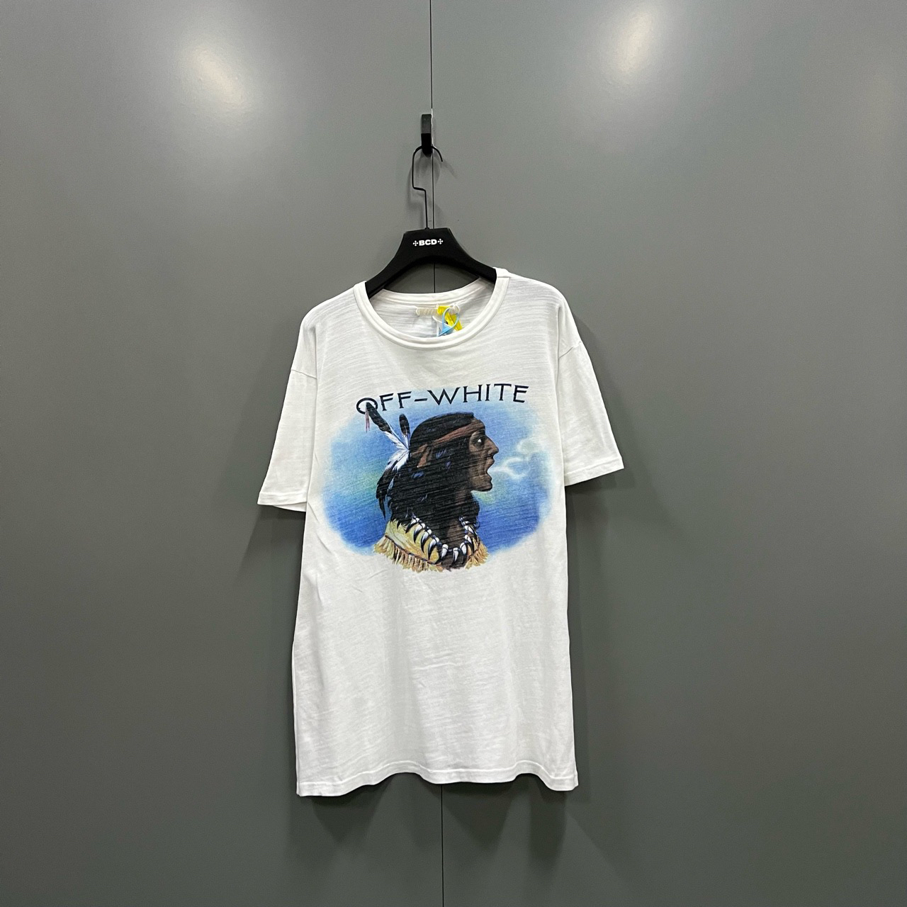 95新 OFF-WHITE （bb）原始人印花短袖 L码/302294