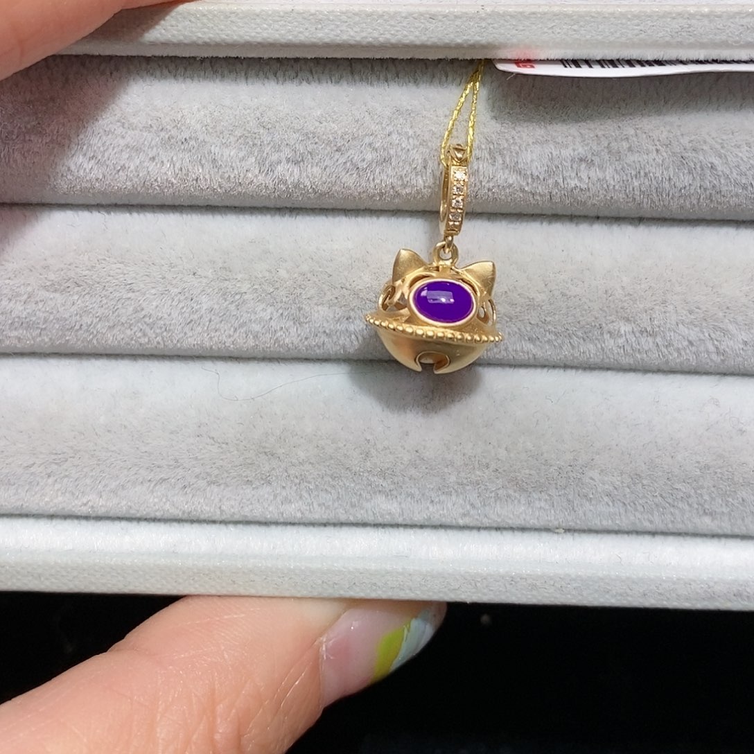 苏纪石（舒俱来）18K金镶嵌吊坠(不含链)