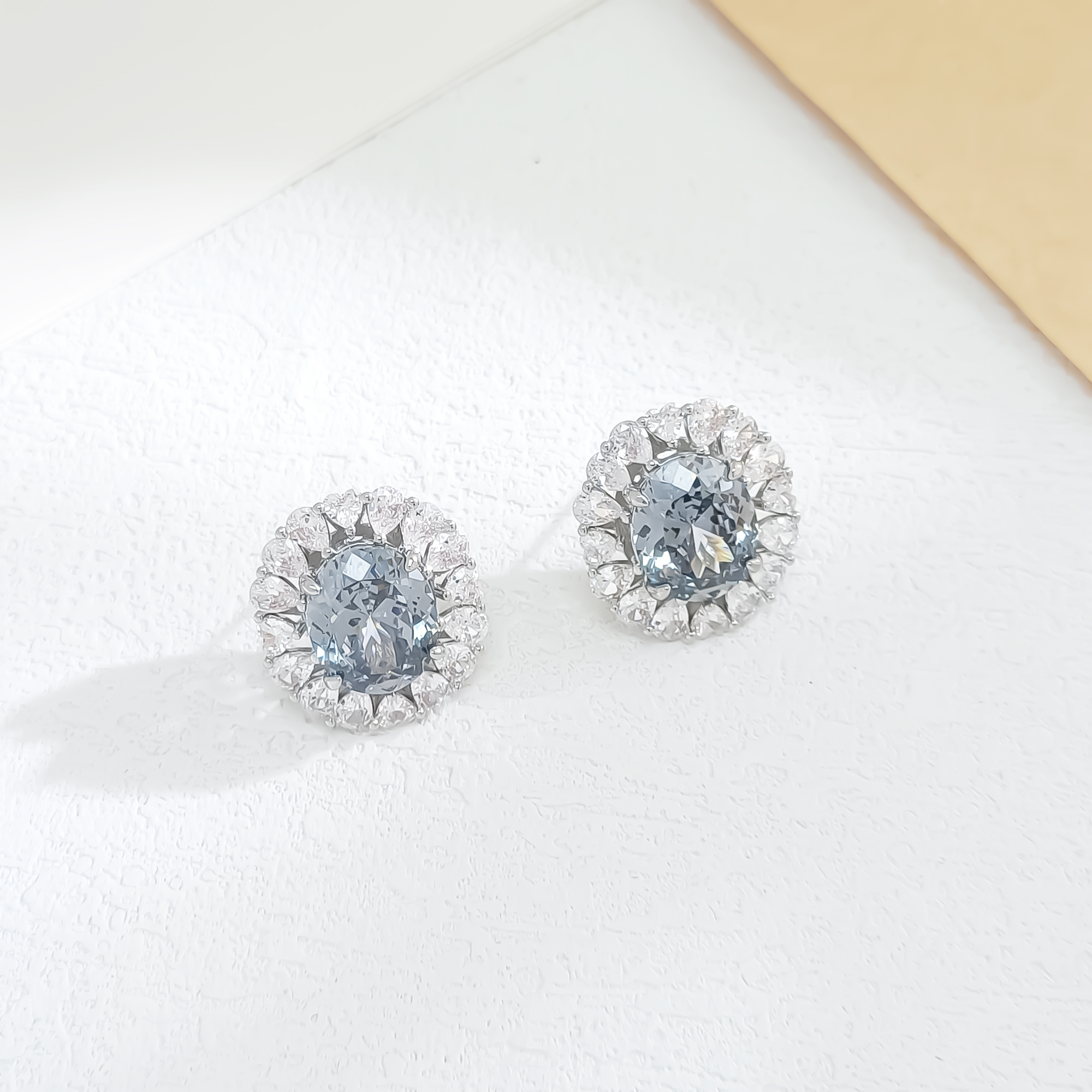 铜合金合成锆石耳饰 VWHG-010072【星垂蓝海】耳环时尚气质优雅轻奢