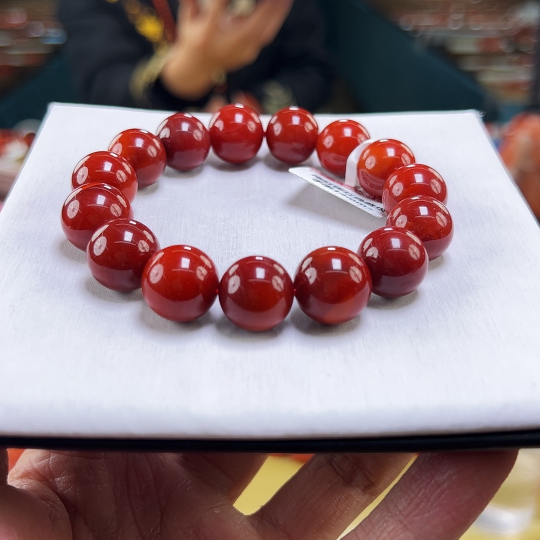 南红玛瑙未镶嵌买14+mmmm锦红典藏