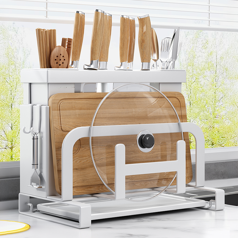优勤厨房刀架置物架放菜刀筷子砧板锅盖菜板多功能刀具一体收纳架
