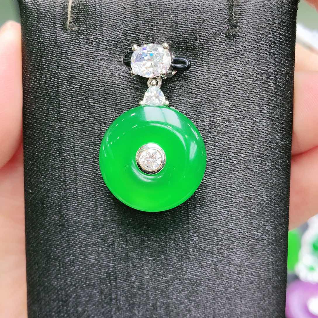 玛瑙/玉髓吊坠银S925镶嵌