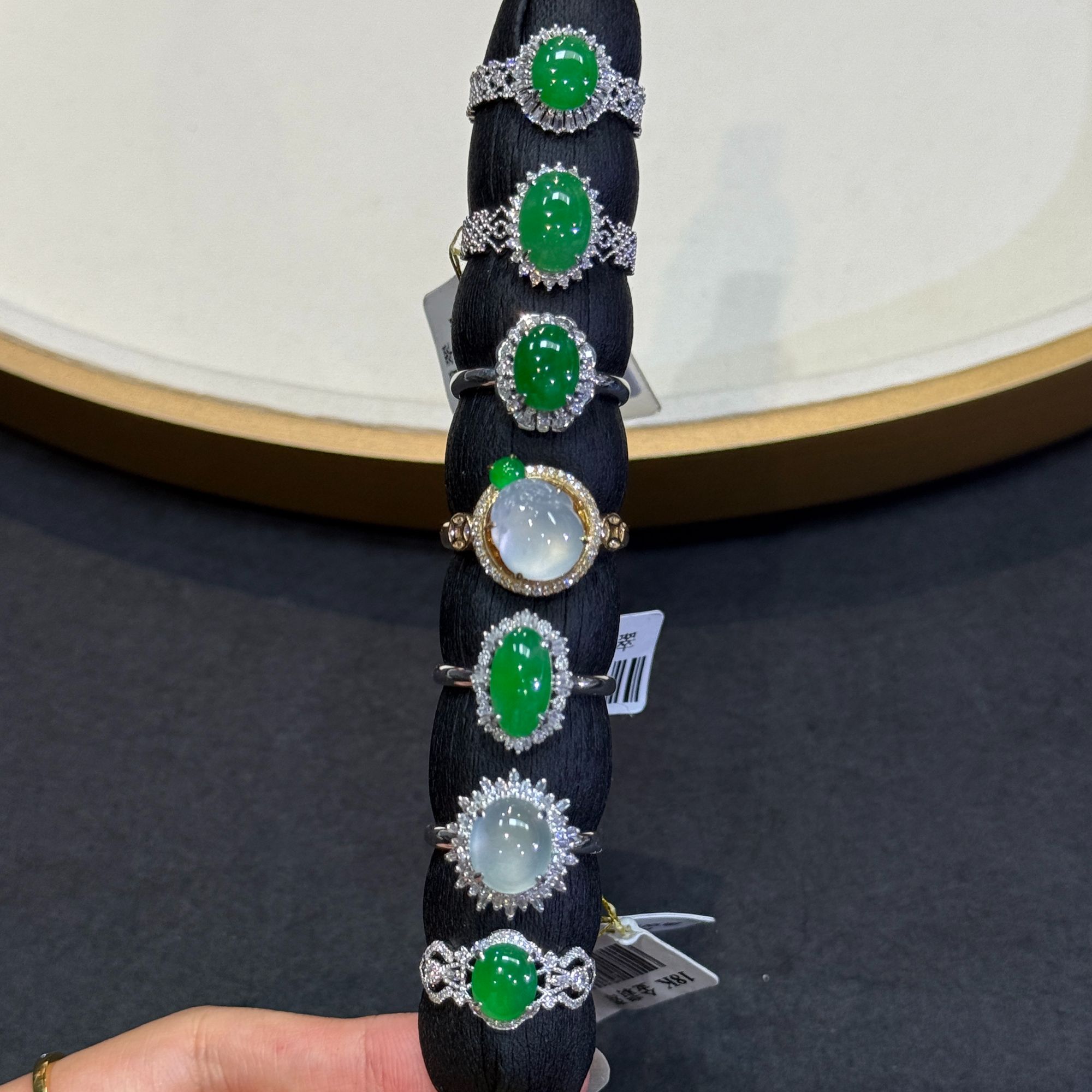 翡翠戒指1件-18K金-多样性发货只发一件-BD05-BK|CXQ21